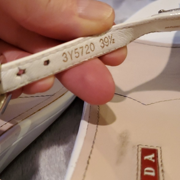 Prada White Patent Leather Wedge Sandal size 39.5 - Picture 14 of 15